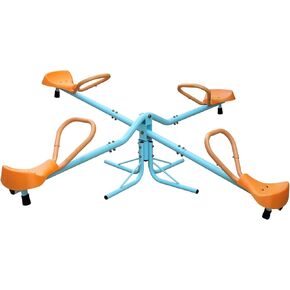 360 Degree Rotation Outdoor Spinning Seesaw Sit for Ages 3-8, Toddler Seesaw Sit and Spin Teeter Totter Outside, Outdoor Playground Equipment for Backyard (4-Seat Spin Teeter Totter) in Saudi Arabia