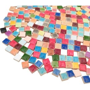 500g/1.1lb Random Color Irregular Ceramics Mosaic Tiles,DIY Making Creative Ceramic Mosaic Tiles for DIY Craft Plates Flowerpots Vases Cups Mosaic Making Supplies (Leaves+Flowers+Butterflies+Round) in Saudi Arabia