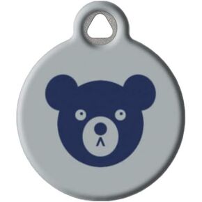 Dog Tag Art Moose On The Loose Lupine Pattern Personalized Pet ID Tag for Dogs and Cats, Silent Polymer Coated Stainless Steel Nametag wth Customized Identification Information - Large 1.25" Diameter in Saudi Arabia