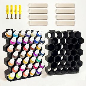 Wall Mount Paint Rack for Vallejo 17/18mL,26mm Acrylic Paint Holder(2 Pack) in Saudi Arabia