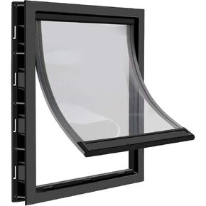 CEESC Dog Door with Soft Transparent Magnetic Flap and Snap-in Closing Panel, Premium PVC Plastic Pet Door for Small Medium Dogs and Puppies(L,Black) in Saudi Arabia