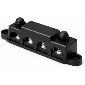 MGI SpeedWare 4-Post Power Distribution Block Busbar 5/16" Studs with Cover, 250 AMP Rating for Automotive, Marine, and Solar Wiring (Black) in Saudi Arabia