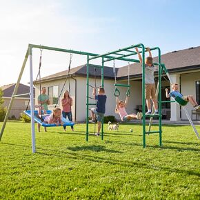 Hapfan Swing Sets for Backyard with Monkey Bars,5 in 1 Playground Set in Saudi Arabia