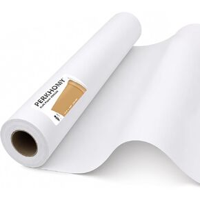 PerkHomy Craft Paper Roll 15" x 450" Kraft Paper White Easel Paper Roll for Moving Gift Wrapping Art Bulletin Board Paper Floor Covering Bouquet Flower Packing Painting Drawing Poster Chart Paper in Saudi Arabia