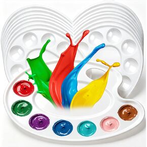 Hulameda Upgrade 4 Pack Paint Tray Palettes with Thumb Hole,Plastic Paint Pallets for Kids or Students to Craft DIY Painting or Have a Birthday Painting Party in Saudi Arabia