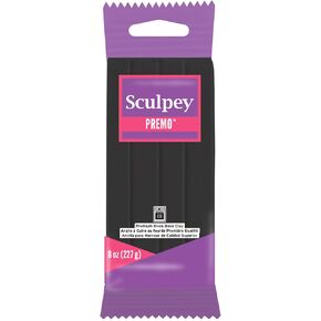 Sculpey Premo Polymer Oven-Bake Clay, Black, Non Toxic, 8 oz. bar, Great for jewelry making, holiday, DIY, mixed media and home décor projects. Premium clay Great for clayers and artists. in Saudi Arabia