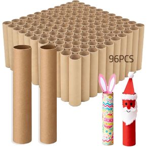 96 Pcs Cardboard Tubes for Crafts Paper Towel Tubes 2 Size (1.4 x 10 in,1.6 x 10 in) Empty Toilet Paper Rolls for Crafts for DIY Projects Gift Wrapping, Holiday Decor Crafters（Cowhide） in Kuwait