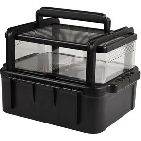 Portable Reptile Cage Carrier Tank with Handle Reptile Transport Container Terrarium Box Habitat Cage Pet Houses for Turtle, Gecko, Bearded Dragon, Lizard, Frog, Snake, Spider in Kuwait