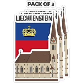 Liechtenstein Souvenir Stickers 3-Pack - Handmade Travel Collectible Decals - Flag & Landmark Design (3" Wide (Medium)) in Saudi Arabia
