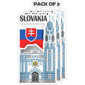 Slovakia Souvenir Stickers 3-Pack - Handmade Travel Collectible Decals - Flag & Landmark Design (3" Wide (Medium)) in Saudi Arabia