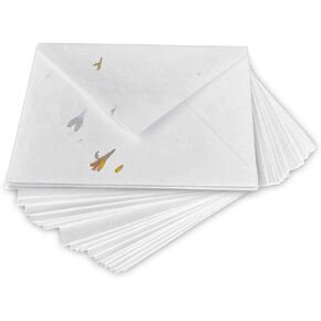 Wanderings Handmade White Deckle Edge All-in-One Card Envelopes - 4" x 6" - Package of 25 - for Announcements Wedding Invitations Greeting Cards Crafts - 150 GSM in Kuwait