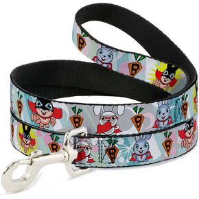 Dog Leash Bunny Superhero Multi Pastel 4 Feet Long 1.0 Inch Wide in Saudi Arabia