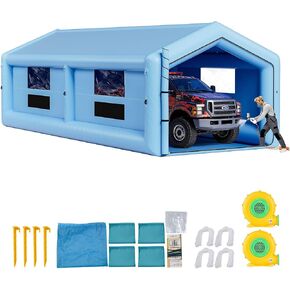 VEVOR Inflatable Paint Booth, 9.84 x 8.2 x 8.2 ft, Inflatable Spray Booth with 550W Powerful Blower and Air Filter System, Triangular Roof, for Painting Bicycle, Motorcycle, Automotive Sheet Metal in Kuwait