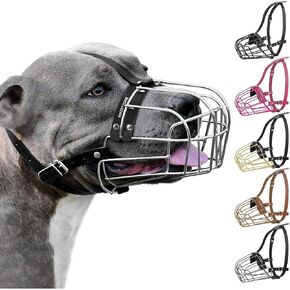 BRONZEDOG Pitbull Wire Basket Muzzle for Amstaff, Large Dogs (Steel) in Kuwait