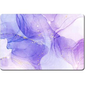 Rnivvi Dog Food Mat, 12"x19" Marble Dog Mat for Food and Water, Absorbent Dog Cat Bowl Mat Protect Floors, Cute Cat Food Mat for Feeding & Watering Supplies, Pet Feeding Mat for Pet Supplies, Purple in Saudi Arabia