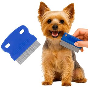 Pets&Goods Tear Stain & Flea Remover Comb Set for Dogs & Cats – Stainless Steel Eye Grooming Tool for Stains, Crust & Mucus – Gentle, Safe, Reusable – Pack of 2 in Kuwait