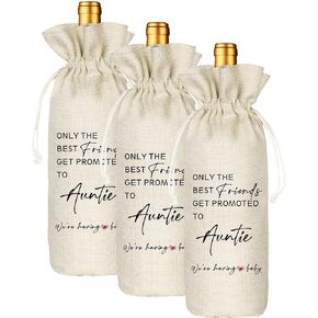 Pregnancy Announcement Wine Bag, Wine Bag for Auntie, Promoted to Auntie in Saudi Arabia
