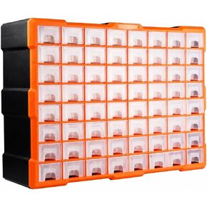 64-Compartment Parts Organizer Cabinet Versatile Freestanding Hardware Storage Cabinet with Pull-Out Drawers Compact for Garage, Crafting in Kuwait