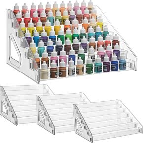 Paint Organizer 7-Layer Clear Rack for 56 Bottles in Kuwait