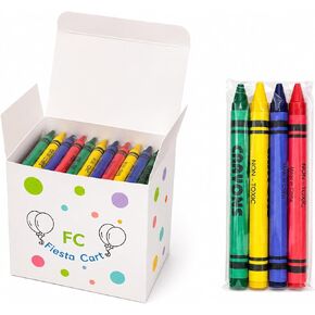 Bulk Crayon Packs for Kids, 100 Count – 25 Individually Wrapped Packs of 4 Non-Toxic Crayons for Party Favors, Restaurants, Classrooms & Goodie Bags in Kuwait