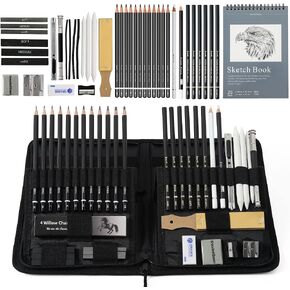 Brusarth Charcoal Pencils for Drawing, Graphite Pencils (10B-2H), 26 Pcs in Kuwait