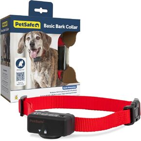 PetSafe Basic Bark Control Collar for Dogs 8 lb. and Up, Anti-Bark Training Device, Breeds, Waterproof, Static Correction, Canine - Automatic Dog Training Collar to Decrease Barking in Saudi Arabia