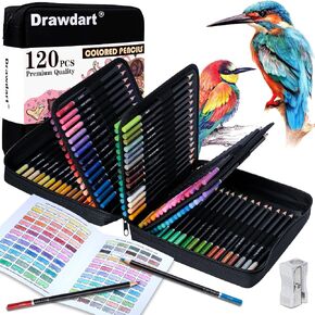 Drawdart 75 PCS Colored Pencils for Adult Coloring Books, 72 Colored Pencils with Zipper Case, Sharpener, Soft Core Oil-Based Coloring Pencils for Artists Drawing Sketching Blending Shading in Saudi Arabia