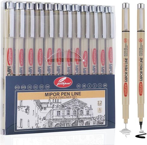 GETHPEN Micro Fineliner Set, Black Waterproof Fine Line Drawing Pens,6 Pack in Saudi Arabia