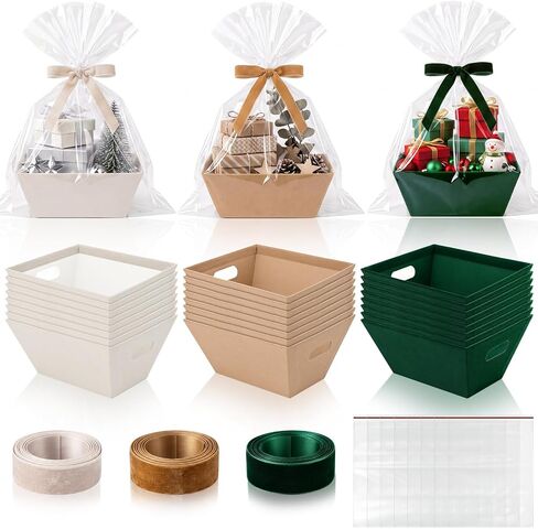 Kolldenn 24 Pcs Velvet Navy Blue Christmas Empty Gift Basket Bulk in Kuwait