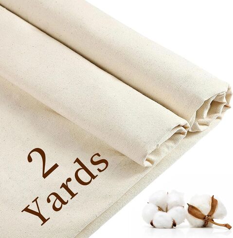 100% Cotton Muslin Fabric: 2 Yards x 63" Natural Color Muslin, 100% Cotton Fabric, Natural Unbleached, for Sewing Draping Material in Kuwait