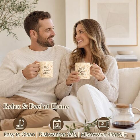 Housewarming Gifts New Home, New Home Gift Basket for Homeowners, Cozy House Warming Gift Set with Mugs, Kitchen Towels & Key Holder, Realtor Closing Gifts for Home Buyers Homeowner in Saudi Arabia