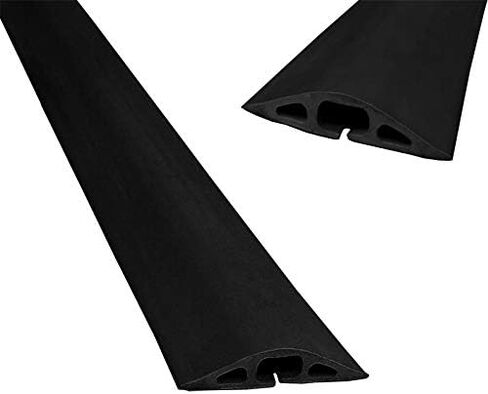 Electriduct D-2 Low Profile Rubber Duct Cord Cover Floor Cable Protector - 5 Feet - Black (Raw Rubber Material) in Saudi Arabia