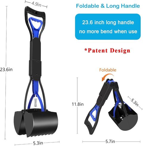 UPSKY Pooper Scooper for Large Small Dogs, Folding Dog Poop Scooper, Durable Spring and Premium Materials，Easy to Use for Grass, Dirt, Gravel Pick Up Shovel in Saudi Arabia