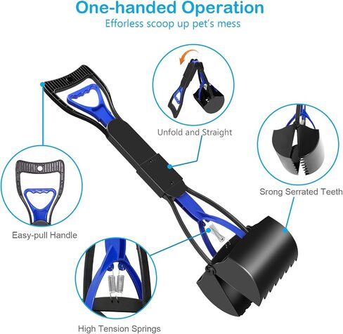 UPSKY Pooper Scooper for Large Small Dogs, Folding Dog Poop Scooper, Durable Spring and Premium Materials，Easy to Use for Grass, Dirt, Gravel Pick Up Shovel in Saudi Arabia