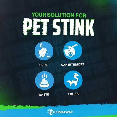 FunkAway Pet Stain & Odor Eliminator Spray, 16 oz., Fresh & Neutral Scent, The Extreme Pet Stain & Odor Eliminator for Houses, Cars, SUVs, RVs and Boats, Alcohol-Free Formula in Kuwait