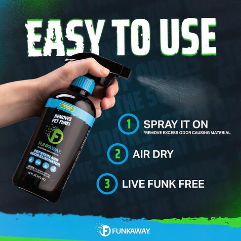 FunkAway Pet Stain & Odor Eliminator Spray, 16 oz., Fresh & Neutral Scent, The Extreme Pet Stain & Odor Eliminator for Houses, Cars, SUVs, RVs and Boats, Alcohol-Free Formula in Kuwait