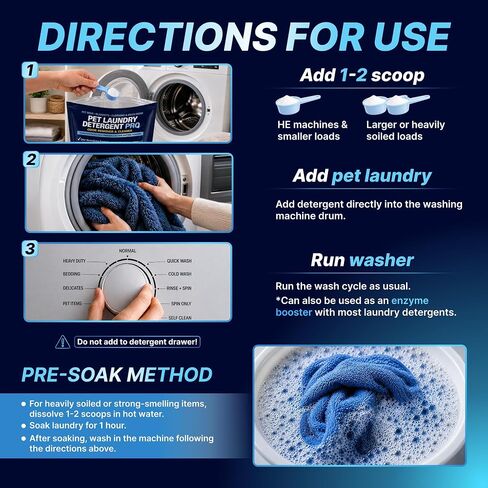 Pet Laundry Detergent Pro Enzyme Odor Remover, Deep Clean Stubborn Stains in Kuwait