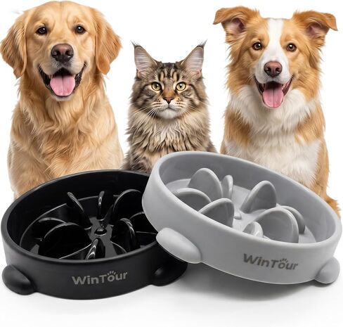 WinTour 2 Pack Slow Feeder Dog Bowls, BPA Free, Medium & Small Dog Bowls in Kuwait