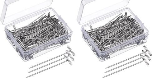 Mudder 100 Pack Wig T-Pins 2 Inch with Plastic Box, Silver in Kuwait