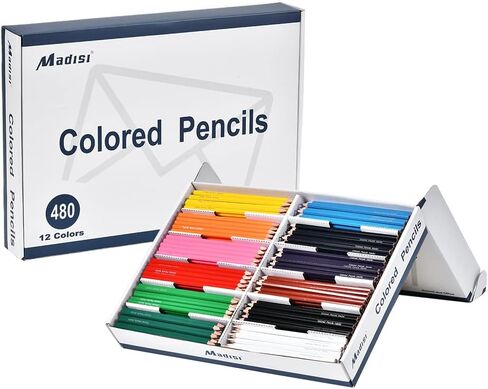 Madisi Colored Pencils Bulk, Pre-Sharpened, 12 Assorted Colors, 336 Pack in Kuwait