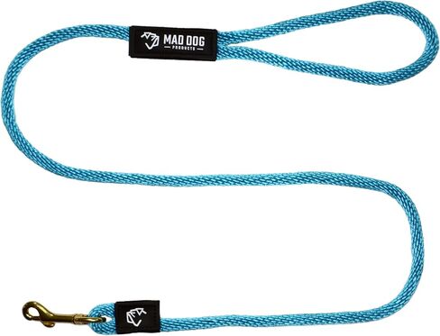 Mad Dog Products Standard Clip Dog Leash 1/2" x 8' Black/Pink Signature Rope - Made in USA in Saudi Arabia