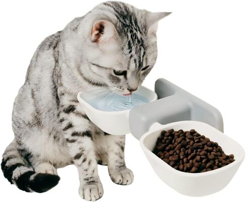 Wall Mounted Cat Bowls, Elevated Cat Food and Water Bowls Set, Dog Proof Raised Cat Food Bowls in Kuwait