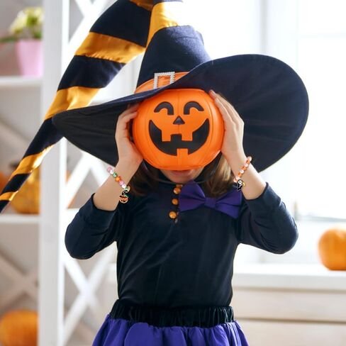 DULEFUN 12pcs Halloween Bracelets for Kids, Halloween Party Favors Bead Bracelets and Charms Set Trick or Treat for Boys Girls Halloween Goodie Bag Fillers in Kuwait