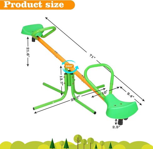 Teeter Totter for Ages 3-8 Outdoor, 2 in 1 Rocking Seesaw for Teeter Indoor Outdoor Park Playground Equipment Double Or Triple Seesaw Swinging Fun (Green) in Saudi Arabia