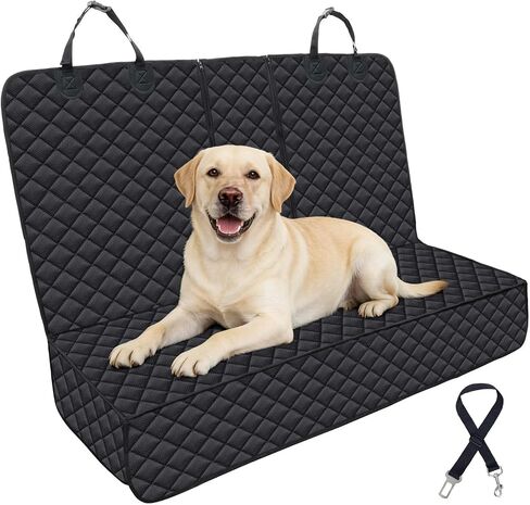 JSTHT Dog Waterproof Bench Car Seat Cover Protector，Nonslip Durable Soft Pet Back Seat Covers，Suitable for Most Cars，SUVs in Kuwait
