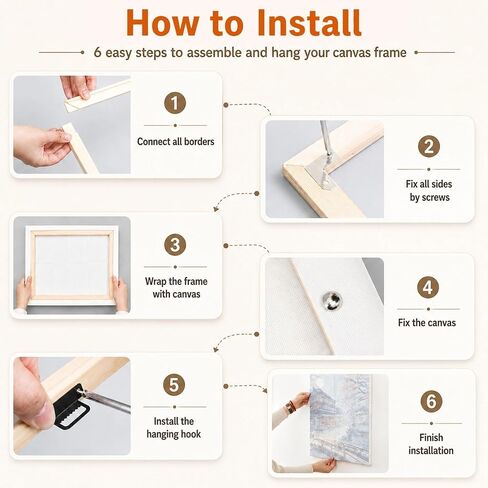 LINBLIF 16x20 Canvas Stretcher Bars Kit, DIY Wood Frames for Oil Painting in Kuwait