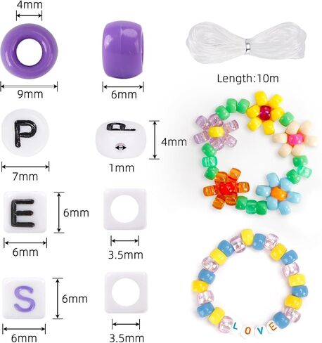 Quefe 84 Colors 4900pcs Kandi Bead Pony Beads Kandi Bracelet Kit in Kuwait