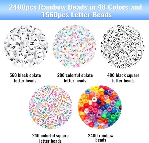 Quefe 84 Colors 4900pcs Kandi Bead Pony Beads Kandi Bracelet Kit in Kuwait