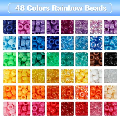 Quefe 84 Colors 4900pcs Kandi Bead Pony Beads Kandi Bracelet Kit in Kuwait