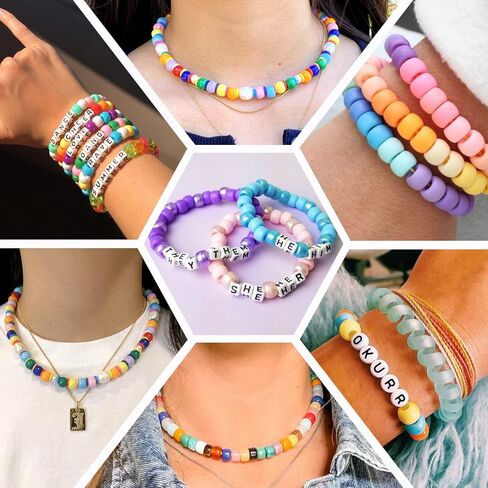 Quefe 84 Colors 4900pcs Kandi Bead Pony Beads Kandi Bracelet Kit in Kuwait